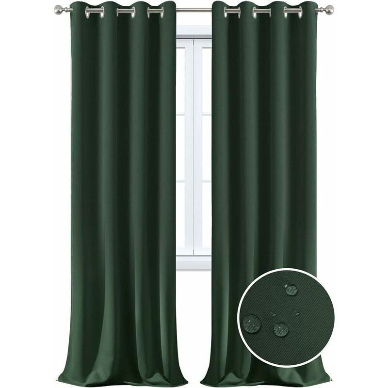 Waterproof outdoor curtain, thermal insulation, windproof and UV protection blackout curtains suitable for gardens, pavilions, balconies, terraces
