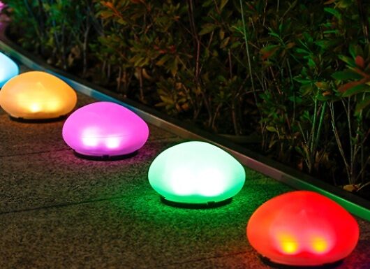 1, 2 or 4-Pack of Solar-Powered Simulated Pebble Garden Lights - 3 Colours!