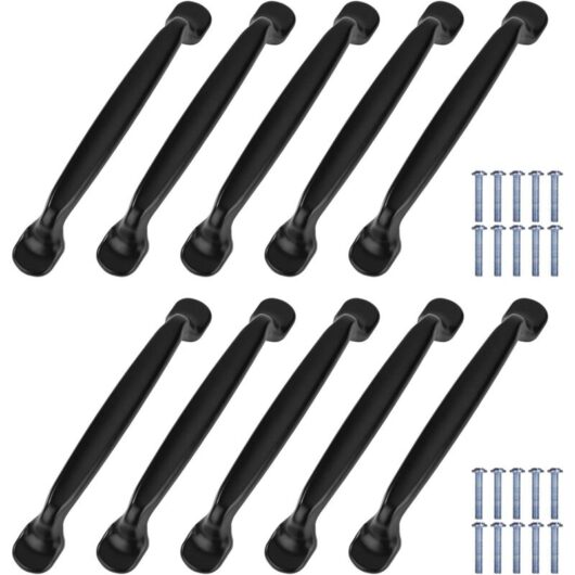 10x Kitchen Cabinet Door Handles, Cupboard Drawers, Bedroom Furniture, Pull Distance 128 mm, Aluminium, with Screws, for Kitchen Cabinet Door
