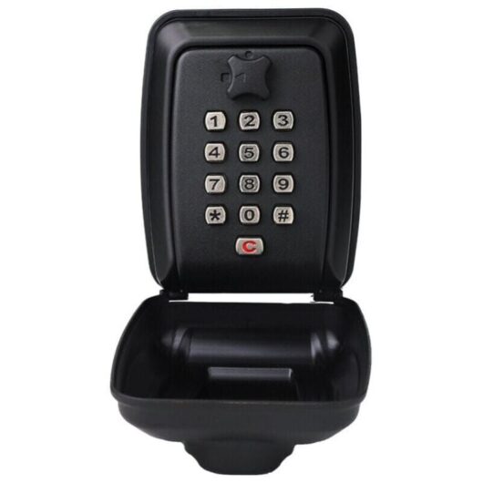 121 x 95 x 62 mm, black, waterproof key safe wall mount, key safe wall mount - shared key, black, YMYNY