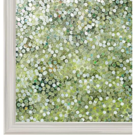 45x200cm) Electrostatic Window Film, Privacy Protection, Circle Pattern Window Film for Home Bedroom Office Bathroom