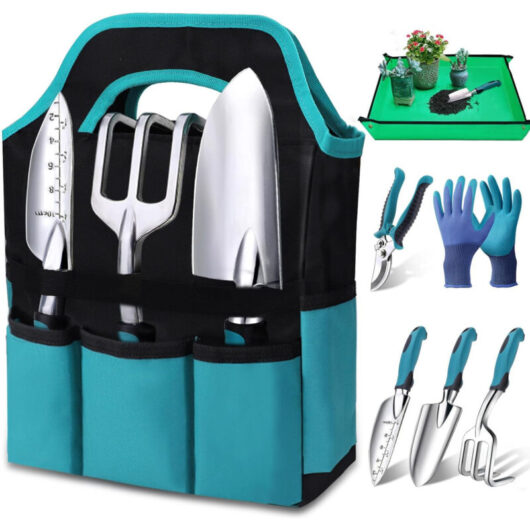 7-Piece Gardening Tool Set - Rustproof Hand Tools with Non-Slip Ergonomic Handles and Durable Storage Bag, Ideal Gift for the Garden