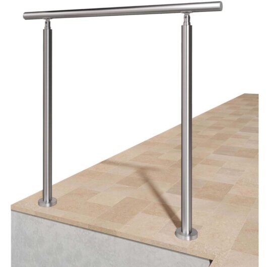 Aica Sanitaire - aica Stainless steel handrail, Safety Rail, Mobility Grab Rail, 150cm, Silver, suitable for Indoor & Outdoor