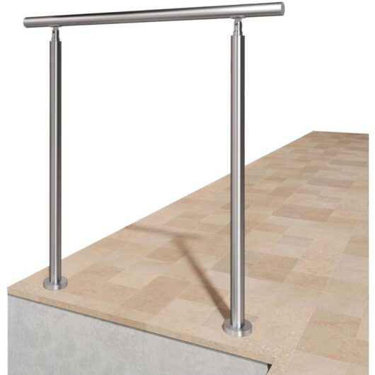Aica Stainless steel handrail, Safety Rail, Mobility Grab Rail, 120cm, Silver, suitable for Indoor & Outdoor