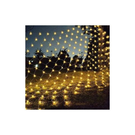 Boed - Net String Lights, 192 led Net Lights 3M x 2M 8 Modes Energy Waterproof, Dimmable for Bedroom Christmas Wedding Party Home Garden, Warm White