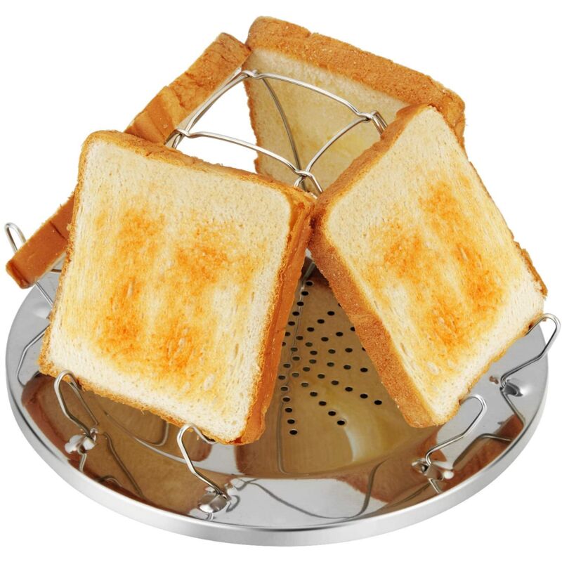 Camping Toaster for Gas Stoves, 4 Slice Foldable Gas Toaster, Camping Accessories Mini Toaster for Gas Stoves, Outdoor, Picnic, Travel, Mobile Homes