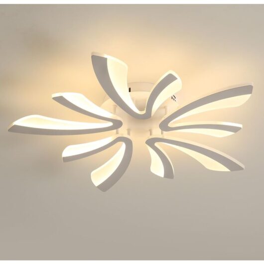 Comely - Modern led Ceiling Light, 50W 5625LM Ceiling Lamp, Warm Light 3000K Acrylic Lighting Fixture for Living Room, Bedroom, 70cm [Energy Class e]