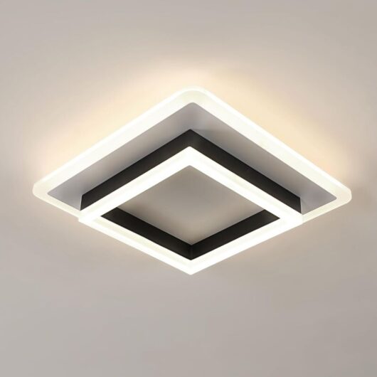 Goeco - Black Square led Ceiling Light, 30W 3375LM, Lighting Fixture for Living Room, Hallway, Bedroom, Bathroom, Kitchen, Neutral Light 4500K, 30CM