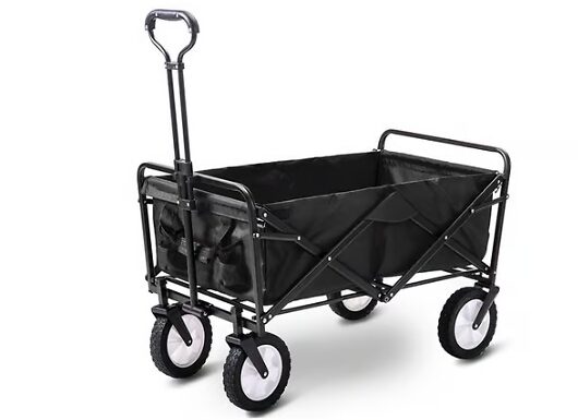 Heavy Duty Foldable Garden Trolley - Black