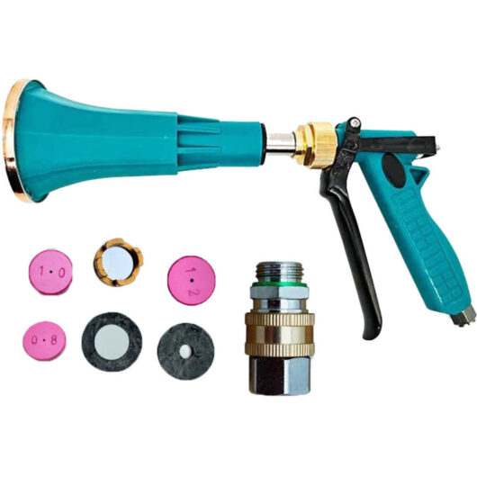 High-Pressure Garden Sprayer - Short Spray Gun with Nozzles 0.8 + 1.0 + 1.2 + 1.5 + Quick Connector for Cleaning & Watering