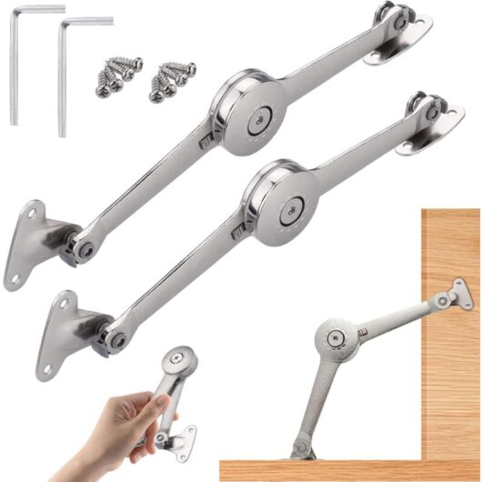 Linghhang - 2 Pieces Soft Close Lid Support Hinge with Screws and Allen Key, Furniture Hinge Support