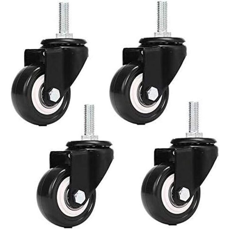 M8x25mm 4 pieces load support 240 kg trolley swivel caster PU furniture powder replacement (without brake casters).