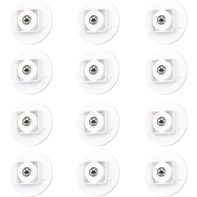 Memkey - 12pcs Self Adhesive Transfer Rollers, Transfer Ball Rollers, Solid Plastic Rollers, 360 Degree Rotating Roller for Lower Storage Shelf,
