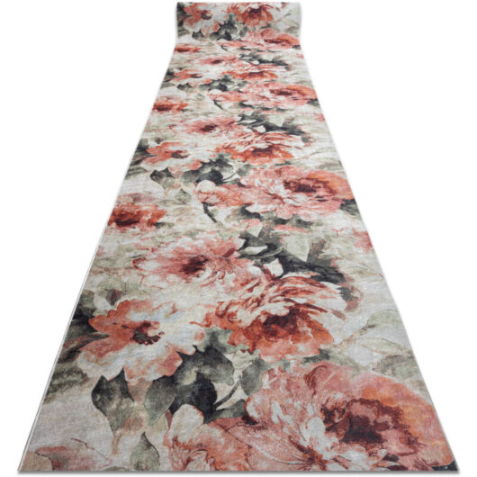 Runner anti-slip LOTUS BOUQUET 52900 Flowers beige / pink WASHABLE 100cm beige 100x420 cm