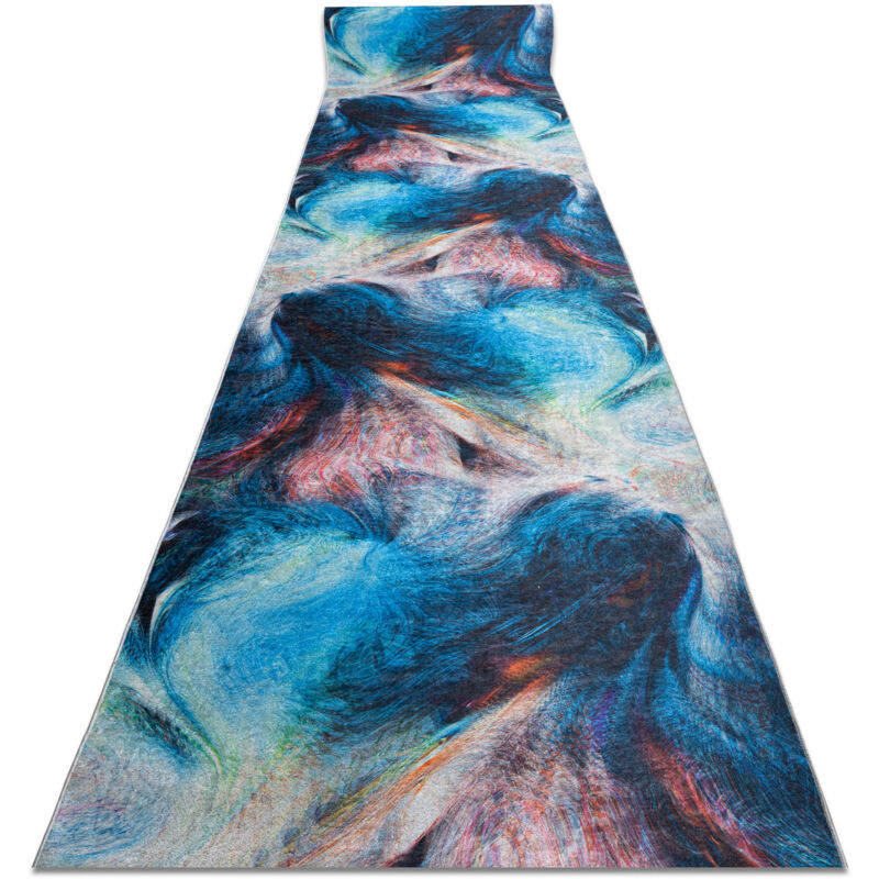 Runner anti-slip LOTUS COLOR 36500 Abstraction blue / red WASHABLE 120cm blue 120x1350 cm