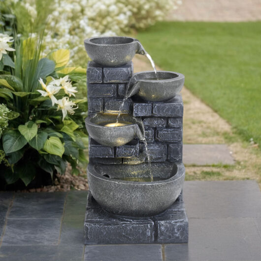 Rustic Solar LED Water Fountain