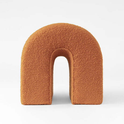 Shyfoy - 43cm wide unique orange footstool