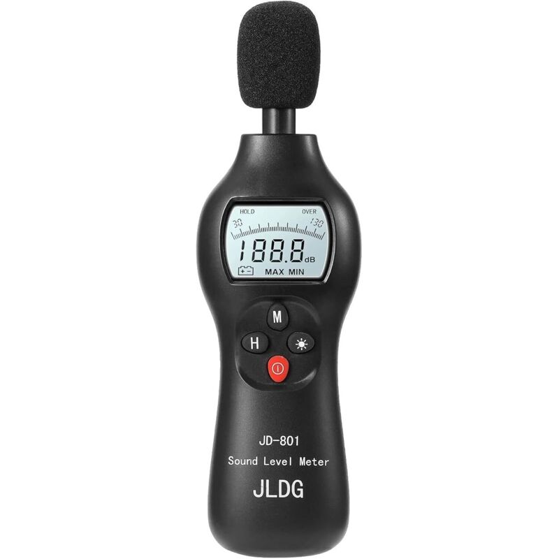 Sound Level Meter, 30-130dB Digital Sound Level Meter with Max/Min/Real-Time Data Hold Function, Professional High Precision Decibel Meter