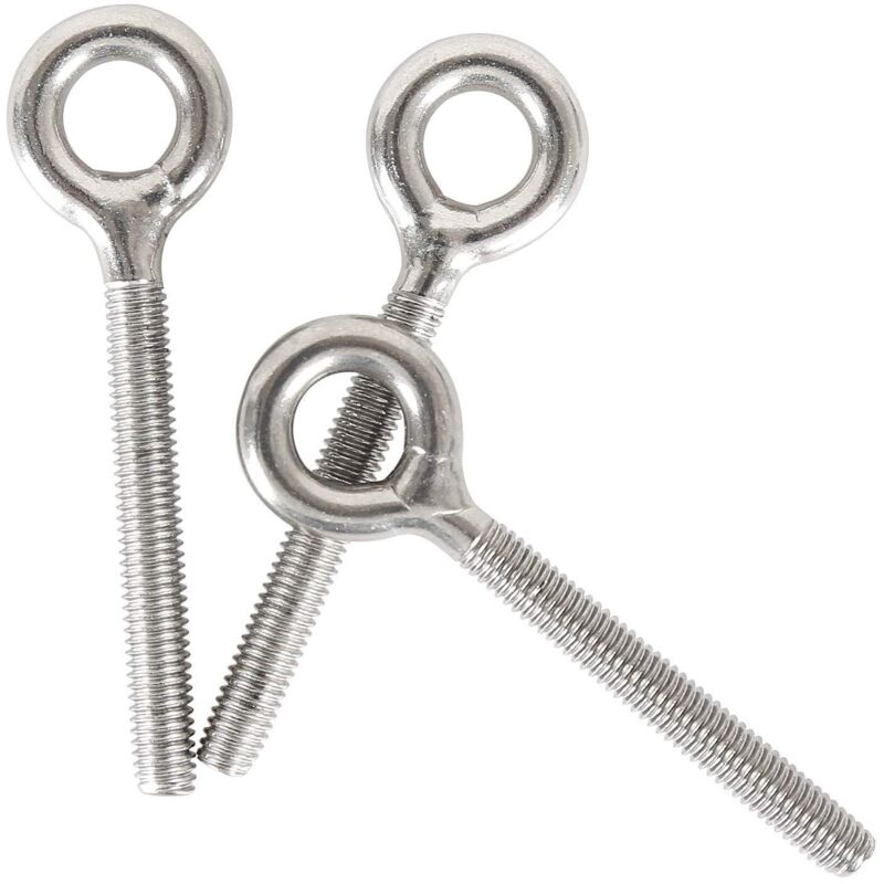 Tinor - M6 304 Stainless Steel Ring Long Screw Threaded Rod Ring Bolt 10PCS