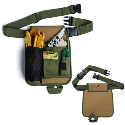 Unisex Gardening Tool Apron - Multifunctional Organizer with Adjustable Belt and Multiple Pockets for DIY, Gardening, Plumbing, and Carpentry