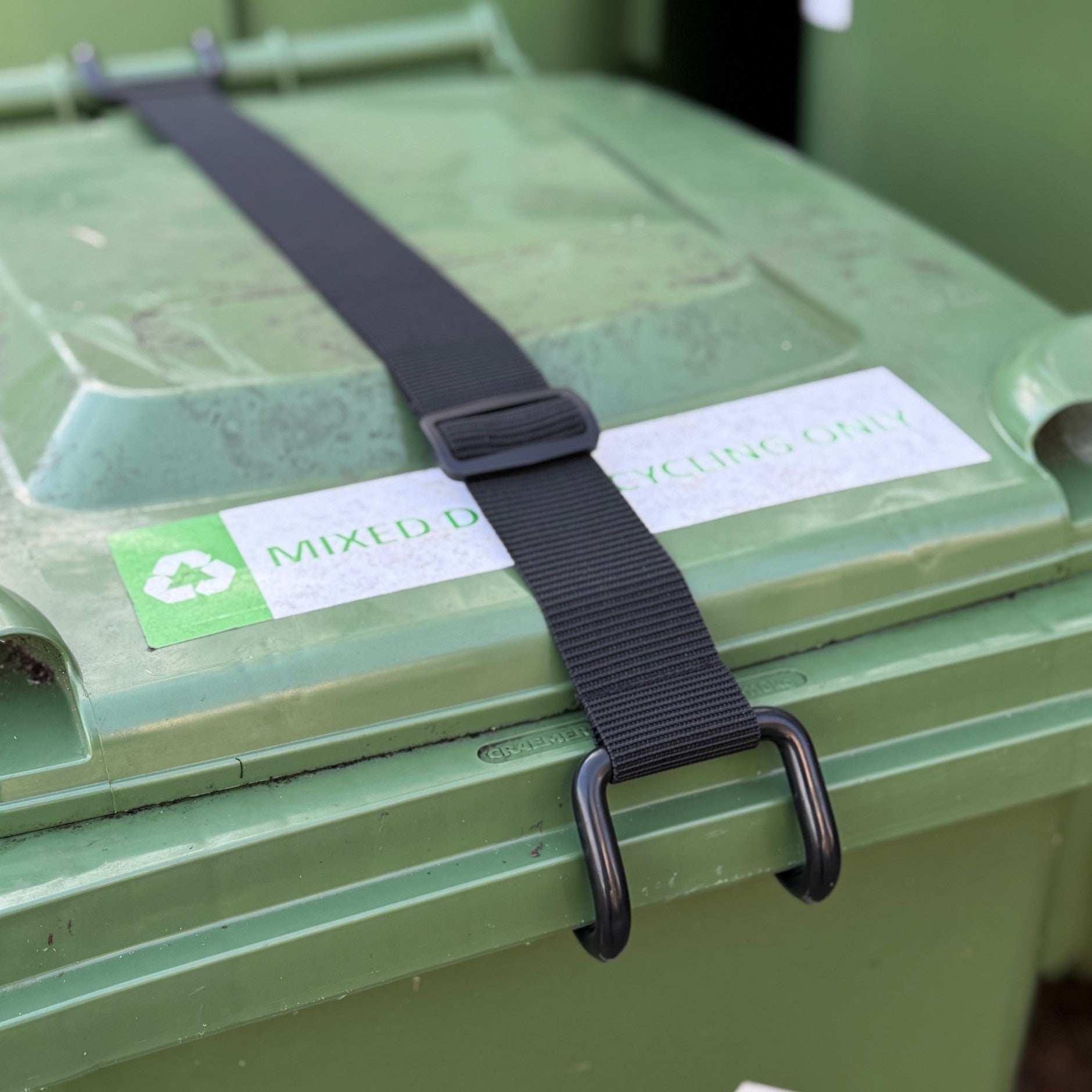 Wheelie Bin Lid Double Claw Security Lock Strap