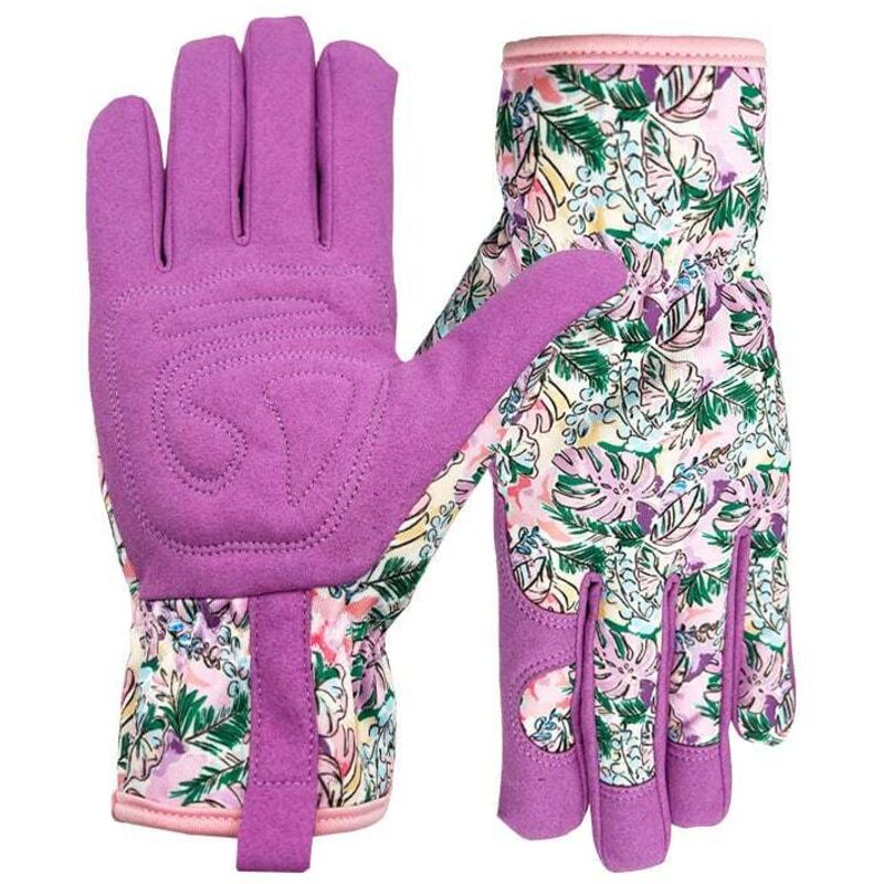 Women's gardening gloves, firm grip, breathable, puncture resistant, perfect for digging and planting.